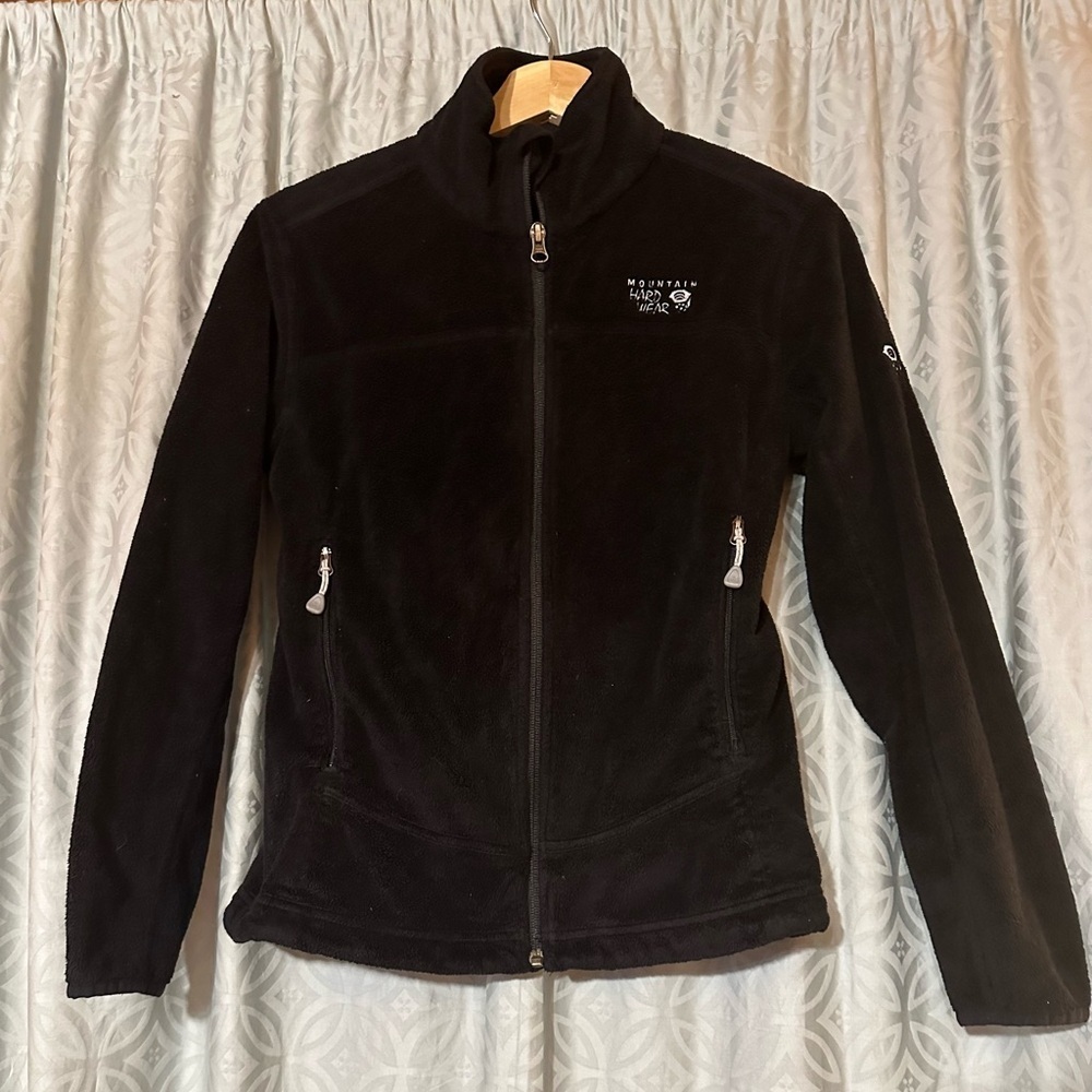 Mountain Hardware Women’s S Fleece Full Zip Jacket Black Outdoor Gorpcore Logo
